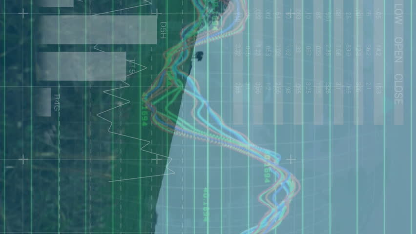 Animation of financial data processing over wind turbines. Global environment, finance, business, connections, computing and data processing concept digitally generated video. - Powered by Shutterstock - Get 15% off with code: PIKWIZARD15