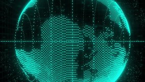 Animation of globe over data processing. Global business and digital interface concept digitally generated video. - Powered by Shutterstock - Get 15% off with code: PIKWIZARD15