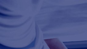 Animation of digital icons processing over caucasian businessman using tablet. Global connections, computing and data processing concept digitally generated video. - Powered by Shutterstock - Get 15% off with code: PIKWIZARD15