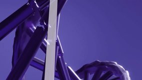 Animation of chemical formula and dna strand on blue background. Science, technology and digital interface concept digitally generated video. - Powered by Shutterstock - Get 15% off with code: PIKWIZARD15