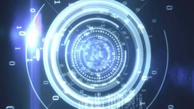 Email icon and digital data processing animation over futuristic interface. Technology, communication, network, virtual, software, connection - Powered by Shutterstock - Get 15% off with code: PIKWIZARD15