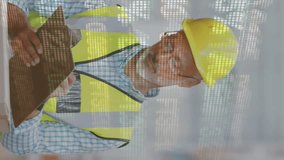 Animation of financial data processing over warehouse worker. global shipping, delivery, business, data processing and technology concept digitally generated video. - Powered by Shutterstock - Get 15% off with code: PIKWIZARD15