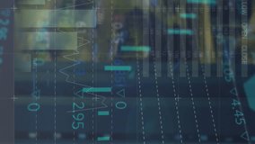 Animation of graphs and financial data over office buildings. Business, finance, economy and technology concept digitally generated video. - Powered by Shutterstock - Get 15% off with code: PIKWIZARD15