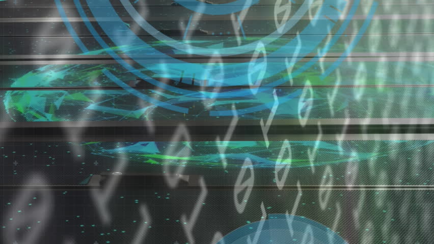 Animation of binary codes, graphs with hud processing on digital interface. Digital composite, artificial intelligence, communication, cloud computing, technology, finance, economy, coding. - Powered by Shutterstock - Get 15% off with code: PIKWIZARD15