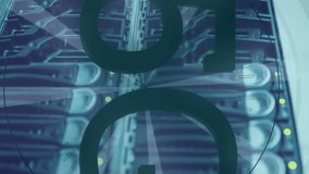 Animation of 5g text, round scanners and data processing over close up of a computer server. Global networking and business technology concept - Powered by Shutterstock - Get 15% off with code: PIKWIZARD15