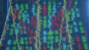 Animation of financial data, graphs, digital padlock on navy background. Global finance, economy, data processing, network and technology concept digitally generated video. - Powered by Shutterstock - Get 15% off with code: PIKWIZARD15