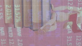 Animation of data processing over mannequin with books. Global education and digital interface concept digitally generated video. - Powered by Shutterstock - Get 15% off with code: PIKWIZARD15