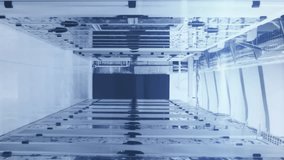 Animation of security padlock icon, mosaic squares and light spot against computer server room. Cyber security and business data storage technology concept digitally generated video. - Powered by Shutterstock - Get 15% off with code: PIKWIZARD15