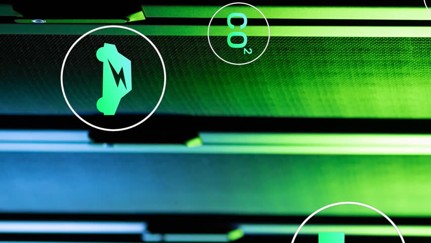 Animation of green technology icons over data server systems. Digital composite, network security, data center, networking, technology, network server, sustainable, environmental conservation. - Powered by Shutterstock - Get 15% off with code: PIKWIZARD15