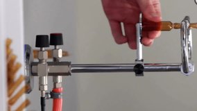 Animation of chemical formula over caucasian scientist heating sample in lab. Global science and digital interface concept digitally generated video. - Powered by Shutterstock - Get 15% off with code: PIKWIZARD15