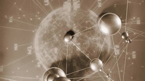 Animation of network of connections over scope scanning and data processing. Global technology and digital interface concept digitally generated video. - Powered by Shutterstock - Get 15% off with code: PIKWIZARD15