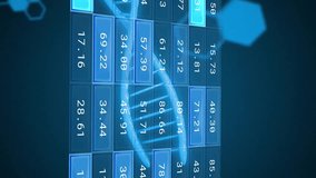 Animation of digital data processing over dna stands and binary coding. Global science, connections, computing and data processing concept digitally generated video. - Powered by Shutterstock - Get 15% off with code: PIKWIZARD15