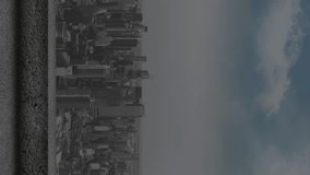 Digital data graphs and charts animation over city skyline background. Cityscape, futuristic, analytics, innovation, finance, urban - Powered by Shutterstock - Get 15% off with code: PIKWIZARD15