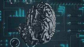Animation of human brain, data processing and circuit board. global online security, computing, data processing and technology concept digitally generated video. - Powered by Shutterstock - Get 15% off with code: PIKWIZARD15