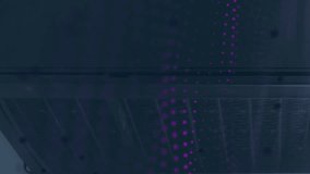 The video shows a 3d dna strand being formed from white particles spinning on a purple and black background the background represents the global network of medicine and genetics. - Powered by Shutterstock - Get 15% off with code: PIKWIZARD15