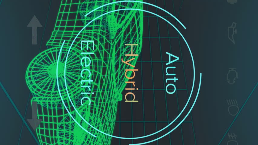 Animation of speedometer, gps and charge status data on hybrid car interface, over 3d truck model. transport and technology, engineering design and digital interface concept digitally generated video. - Powered by Shutterstock - Get 15% off with code: PIKWIZARD15