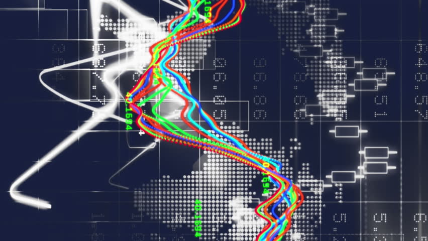 Animation of financial data processing over world map against blue background. Global finance and business technology concept - Powered by Shutterstock - Get 15% off with code: PIKWIZARD15