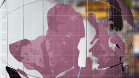 Animation of green line processing with globe over warehouse. global shipping, digital interface, technology and networking concept digitally generated video. - Powered by Shutterstock - Get 15% off with code: PIKWIZARD15