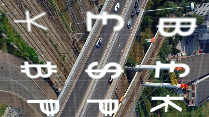 Animation of multiple currency symbols over aerial view of moving vehicles on roads in city. Digital composite, multiple exposure, business, banking, transportation and technology concept. - Powered by Shutterstock - Get 15% off with code: PIKWIZARD15