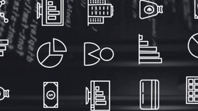 Animation of interface with digital icons and data processing against computer server room. Computer interface and business data storage technology concept - Powered by Shutterstock - Get 15% off with code: PIKWIZARD15