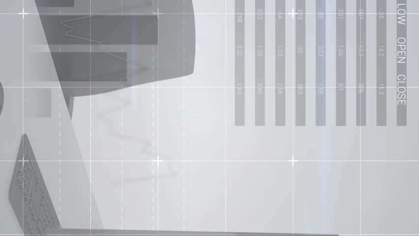 Animation of financial data processing over desk with computer on white background. Global busienss, computing, finances and digital interface concept digitally generated video. - Powered by Shutterstock - Get 15% off with code: PIKWIZARD15