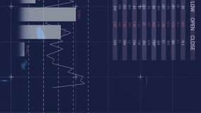 Animation of financial data processing over dark background. Global finance, business, connections, computing and data processing concept digitally generated video. - Powered by Shutterstock - Get 15% off with code: PIKWIZARD15