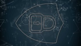 Animation of digital shield with padlock and connections on black background. global internet security, data processing and digital interface concept digitally generated video. - Powered by Shutterstock - Get 15% off with code: PIKWIZARD15