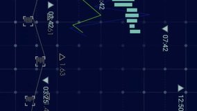 Animation of financial data processing and statistics over dark background. Global finance, business, connections, computing and data processing concept digitally generated video. - Powered by Shutterstock - Get 15% off with code: PIKWIZARD15
