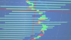 Animation of financial data processing on blue background. Global finances, computing and digital interface concept digitally generated video. - Powered by Shutterstock - Get 15% off with code: PIKWIZARD15