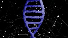 DNA strand and scientific data processing animation over black background with numbers. Genetics, biotechnology, molecules, helix, analysis, bioinformatics - Powered by Shutterstock - Get 15% off with code: PIKWIZARD15