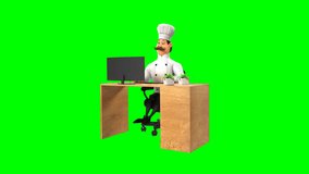 3D Chef Rocco Working on Computer – Green Screen Animation for Versatile Digital Use  
Animated 3D character Chef Rocco working on a computer. Ideal for cooking. - Powered by Shutterstock - Get 15% off with code: PIKWIZARD15
