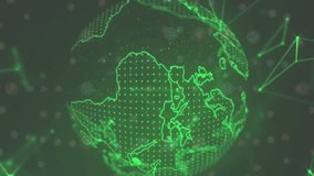 Email icon and globe with network connections animation over green background. Communication, technology, internet, connectivity, digital, global - Powered by Shutterstock - Get 15% off with code: PIKWIZARD15