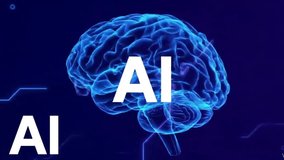 Blue neon light illuminates a 3D rendered human brain with a DNA helix, representing the intersection of science and health - Powered by Shutterstock - Get 15% off with code: PIKWIZARD15