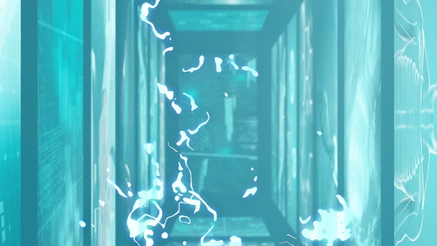 Animation of diverse data processing on tunnel made of digital screens. data processing, technology and digital interface concept digitally generated video. - Powered by Shutterstock - Get 15% off with code: PIKWIZARD15