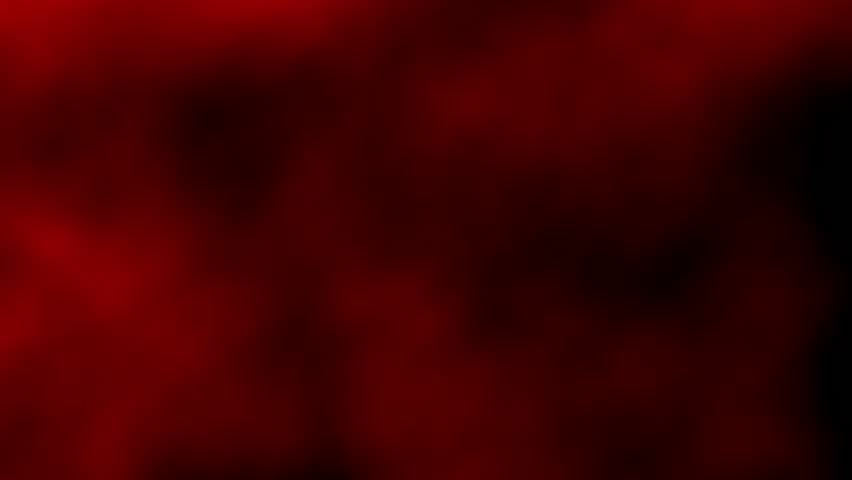 Vibrant red smoke spreads on black background. Poison chemical mist flow vfx animation for intro, presentation. Drifting fog effect. Sinister Halloween design. Hellfire. Grainy noise, grunge texture