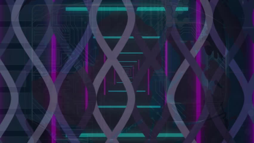 Animation of shapes over data processing and neon tunnel on black background. Global technology, computing and digital interface concept digitally generated video. - Powered by Shutterstock - Get 15% off with code: PIKWIZARD15