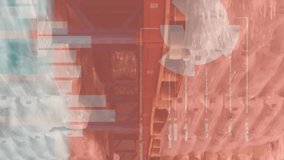 Animation of financial data processing over caucasian male worker in warehouse. Global shipping, delivery and digital interface concept digitally generated video. - Powered by Shutterstock - Get 15% off with code: PIKWIZARD15