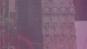 Animation of data processing over server room and clock. Global education and digital interface concept digitally generated video. - Powered by Shutterstock - Get 15% off with code: PIKWIZARD15