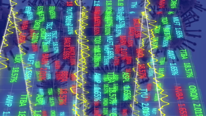 Animation of financial graphs and data over blue background with virus cells. Global pandemic, health, finance and connections concept digitally generated video. - Powered by Shutterstock - Get 15% off with code: PIKWIZARD15