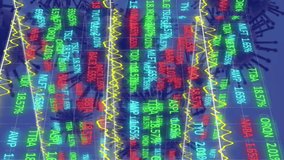 Animation of financial graphs and data over blue background with virus cells. Global pandemic, health, finance and connections concept digitally generated video. - Powered by Shutterstock - Get 15% off with code: PIKWIZARD15