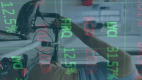 Animation of financial data processing over business people. Global business, finance, data processing and computing concept digitally generated video. - Powered by Shutterstock - Get 15% off with code: PIKWIZARD15