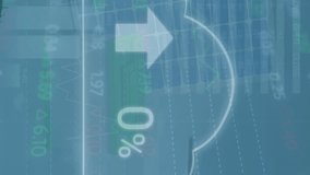 Animation of clouds icons with percents over data processing and wind turbine. Global business, ecology and digital interface concept digitally generated video. - Powered by Shutterstock - Get 15% off with code: PIKWIZARD15