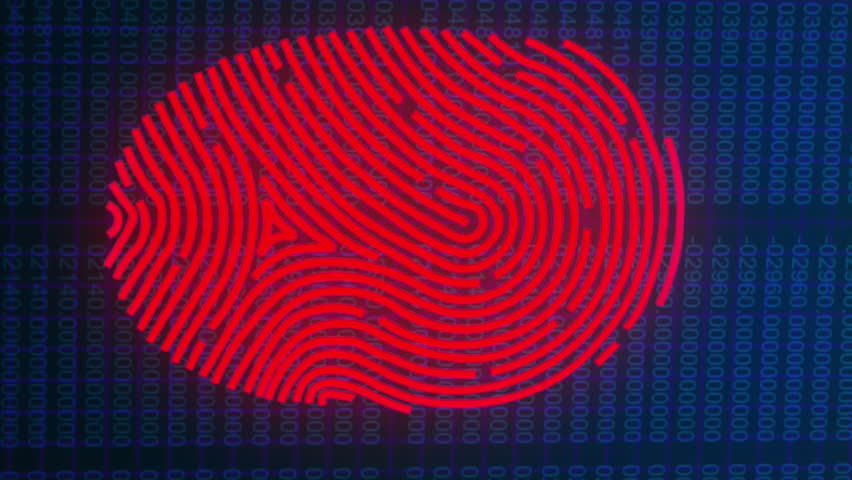 Animation of fingerprint and data processing over black background. global communication, data processing and digital interface concept, digitally generated video. - Powered by Shutterstock - Get 15% off with code: PIKWIZARD15