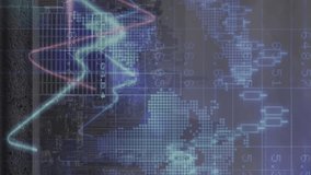 Animation of graphs, trading board and map over modern cityscape against sky. Digital composite, multiple exposure, report, business, stock market, global, skyscrapers and architecture concept. - Powered by Shutterstock - Get 15% off with code: PIKWIZARD15