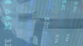 Animation of stock market data processing over caucasian man talking on smartphone at office. Global economy and business data technology concept - Powered by Shutterstock - Get 15% off with code: PIKWIZARD15