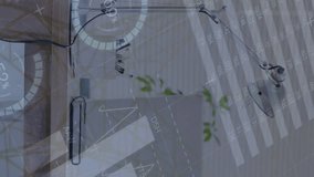 Animation of statistical data processing over office table against network towers. Global networking and business data technology concept - Powered by Shutterstock - Get 15% off with code: PIKWIZARD15