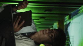 Animation of eco icons and data processing over diverse business people by computer servers. Global environment, connections, computing and data processing concept digitally generated video. - Powered by Shutterstock - Get 15% off with code: PIKWIZARD15