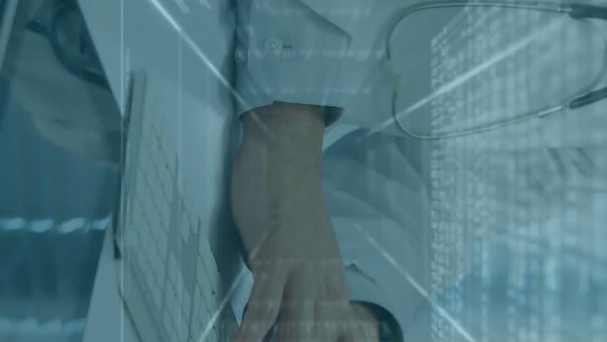 Typing on keyboard, doctor with stethoscope, medical data processing animation. Healthcare, medicine, technology, data entry, hospital, diagnostics - Powered by Shutterstock - Get 15% off with code: PIKWIZARD15