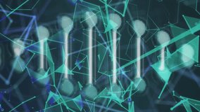 Animation of network of connections and dna strand over black background. global connections, data processing and digital interface concept digitally generated video. - Powered by Shutterstock - Get 15% off with code: PIKWIZARD15