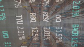 Animation of stock market data processing against warehouse. Global economy and logistics business technology concept - Powered by Shutterstock - Get 15% off with code: PIKWIZARD15